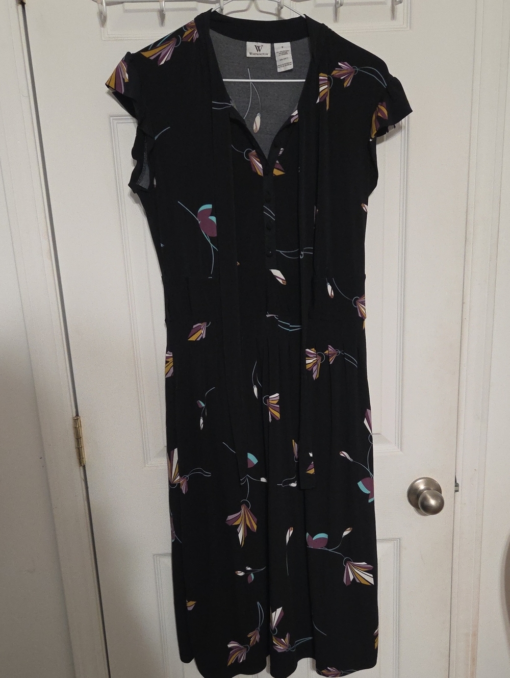 Worthington Tie Neck Midi Dress 8